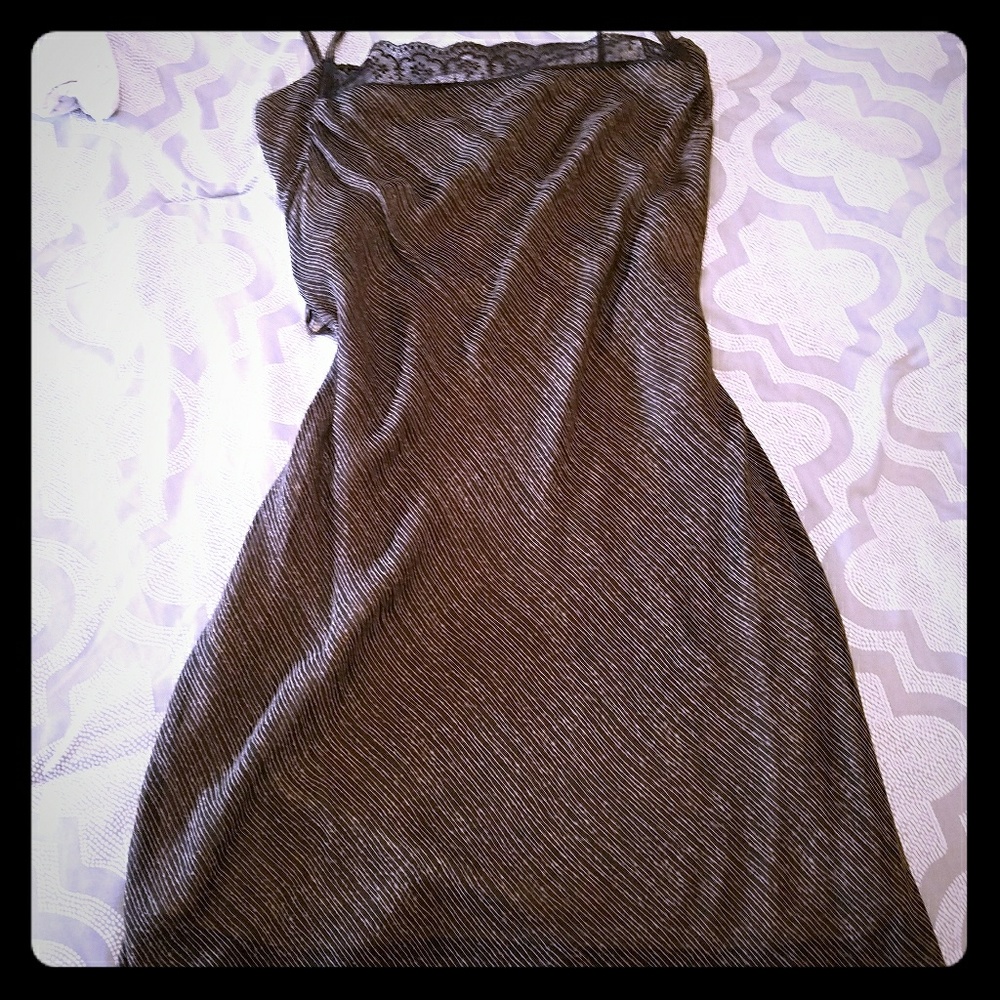 Dress with lace/cleavage edging.